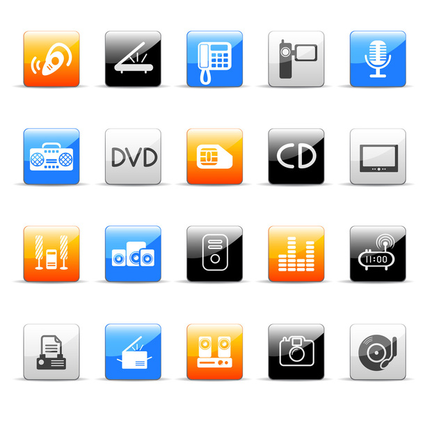 media iconen - Vector, afbeelding