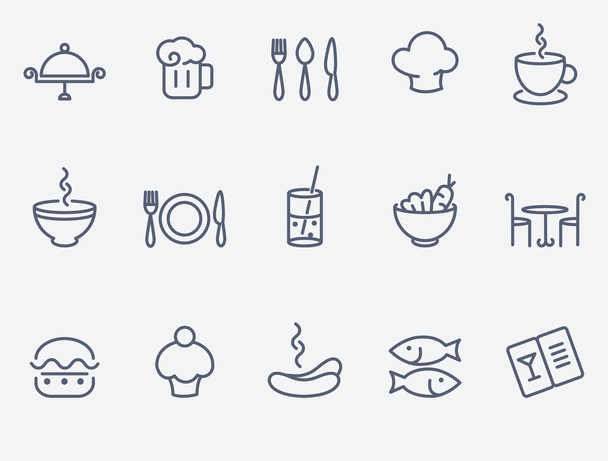 conjunto de ícone restaurante - Vetor, Imagem