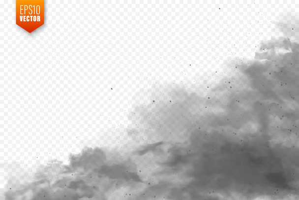 Nubes de polvo realistas. Una tormenta de arena. Aire sucio contaminado, smog. Ilustración vectorial
. - Vector, imagen