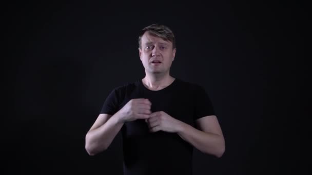 Says why, the guy on the black background - Záběry, video