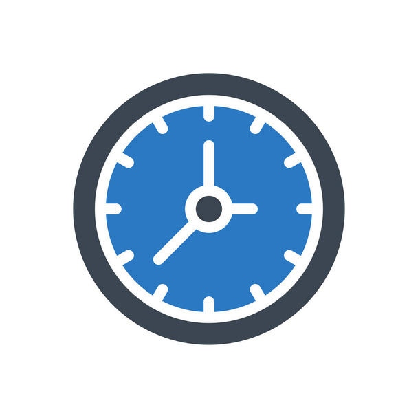 clock  vector glyph color icon - Vektor, obrázek