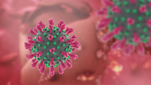 Nueva célula atacante del virus corona en el cuerpo humano
 - Foto, imagen
