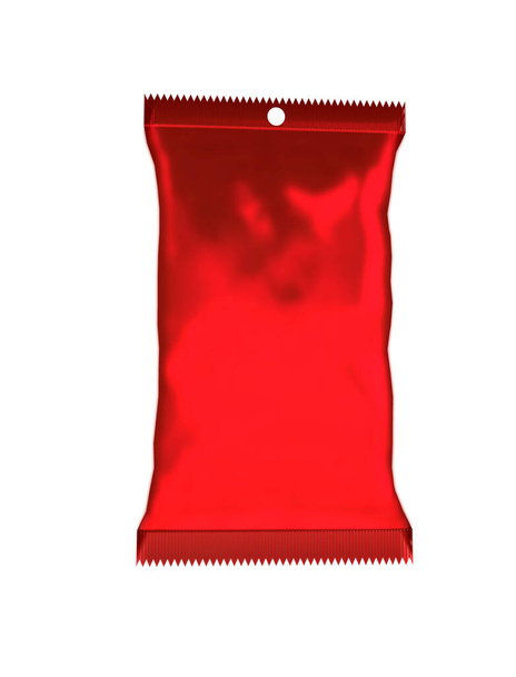 Plastic Gusseted Shaped Bag Food Sachet Packaging Pouch Mockup voor Design Project - Mock Up 3D-illustratie Isoleer op witte achtergrond - Foto, afbeelding