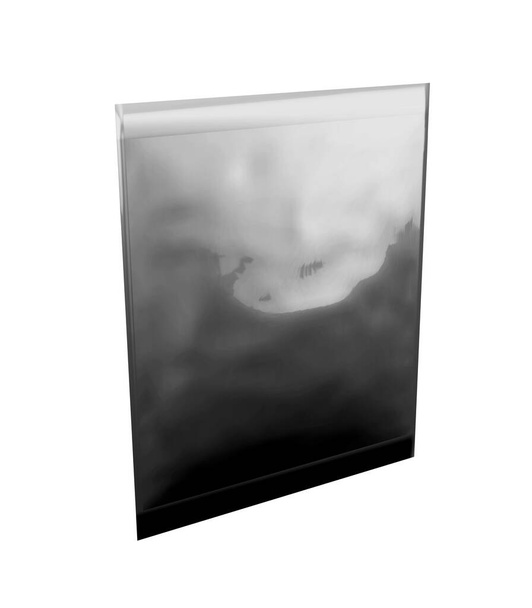 Bolsa de plástico con forma de Gusseted Bolso de empaquetado de sobres de comida Burla para el proyecto de diseño - Ilustración 3D simulada Aislamiento sobre fondo blanco
 - Foto, Imagen