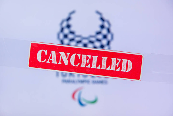 TOKYO, JAPAN, MARCH. 16. 2020: Tokyo 2020 Summer Paralympics Games Cancelled or Postponed due Coronavirus Covid-19. - Photo, image