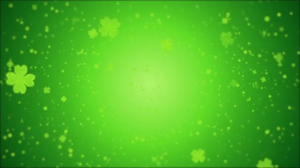 A lot of clover on a green background, art video illustration. - Metraje, vídeo