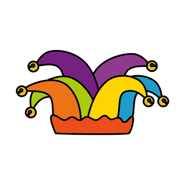 leuke hoed buffon geïsoleerd pictogram - Vector, afbeelding