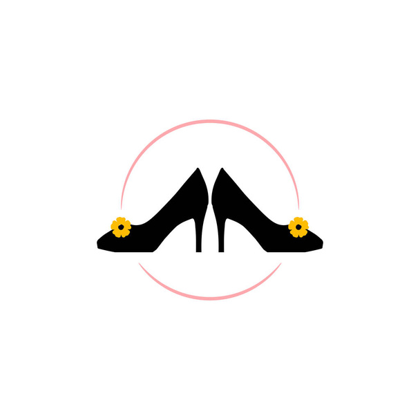 Woman shoes logo design vector template. BeautIful shoes logo illustration. - Vector, Image