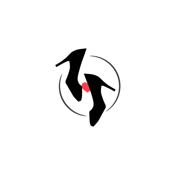 Женская обувь дизайн логотипа векторный шаблон. Иллюстрация логотипа ботинок
. - Вектор,изображение
