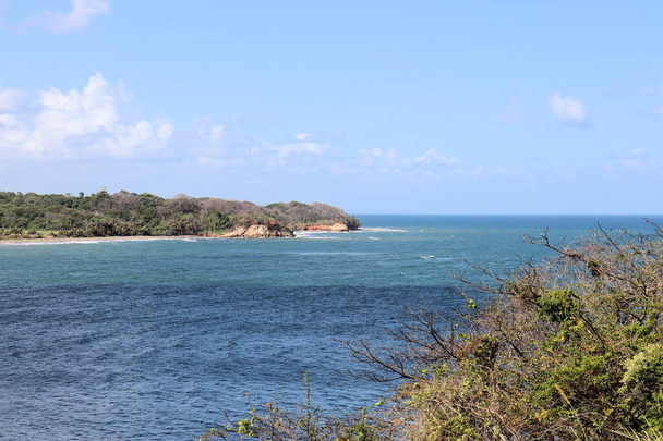 Praia do Caribe, perto do Canal do Panamá, floresta tropical
 - Foto, Imagem