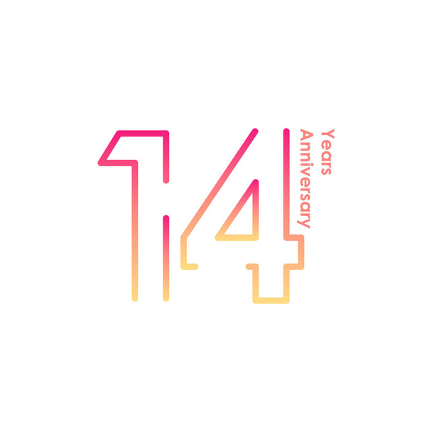 14 річниця логотип з градієнтними кольорами для святкування і особливого моменту
 - Вектор, зображення