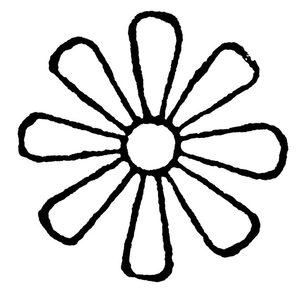 Rozet ontwerp is een bloemen-vormige ontwerp waarvan wordt gezegd dat de ster van Bethlehem lijken, zijn veel gebruikt in de grens ontwerpen, vintage lijntekening of gravure. - Vector, afbeelding