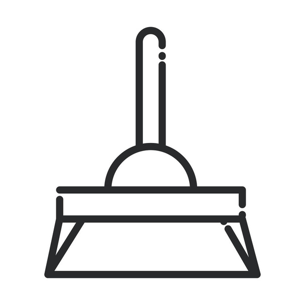 cleaning, dustpan equipment domestic hygiene line style icon - Vektör, Görsel