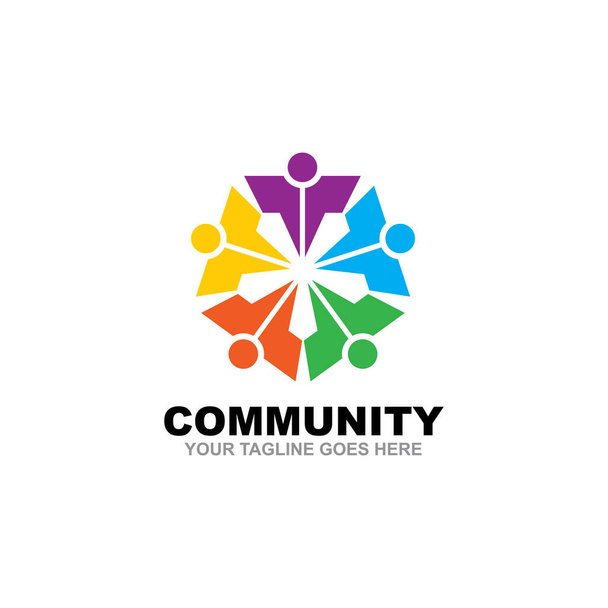 Gemeenschaps- en adoptiezorg logo ontwerp vector template - Vector, afbeelding