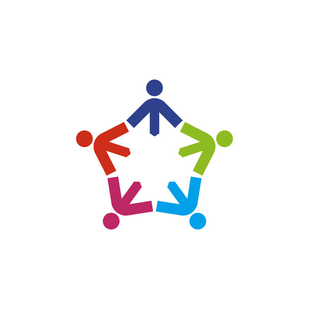 Modelo de vetor de design de logotipo de cuidado comunitário e adoção - Vetor, Imagem