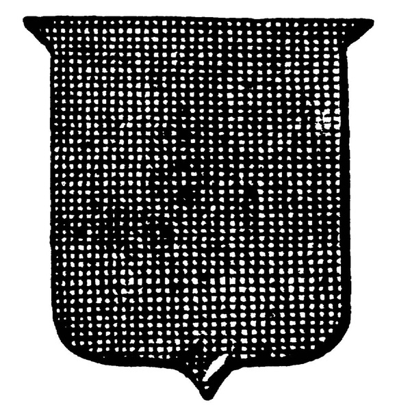 Sable son negro representado en un escudo, dibujo de línea vintage o ilustración de grabado
. - Vector, imagen