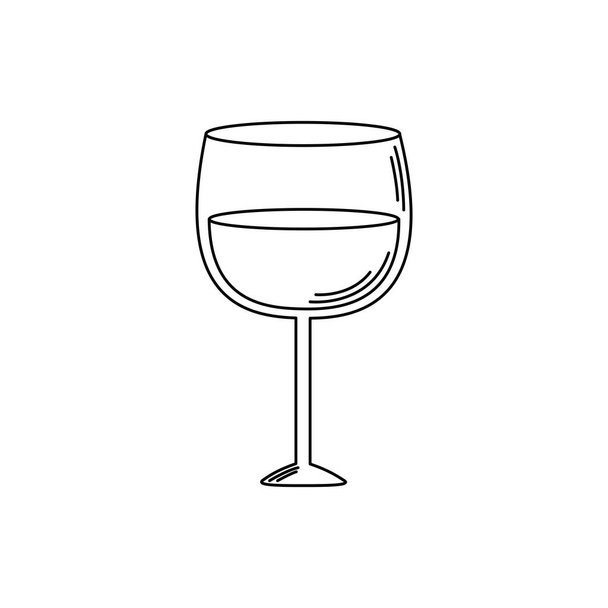 drinks wine glass cup beverage celebration line style icon - Vektör, Görsel