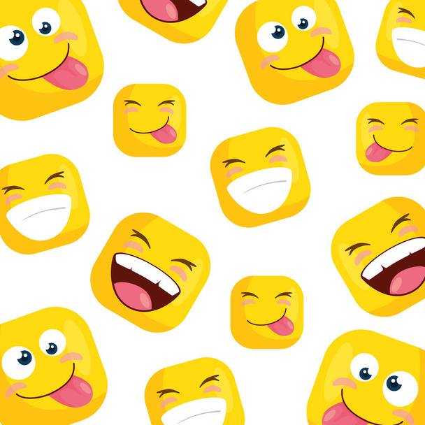 background of funny square emoticons - Vector, Image