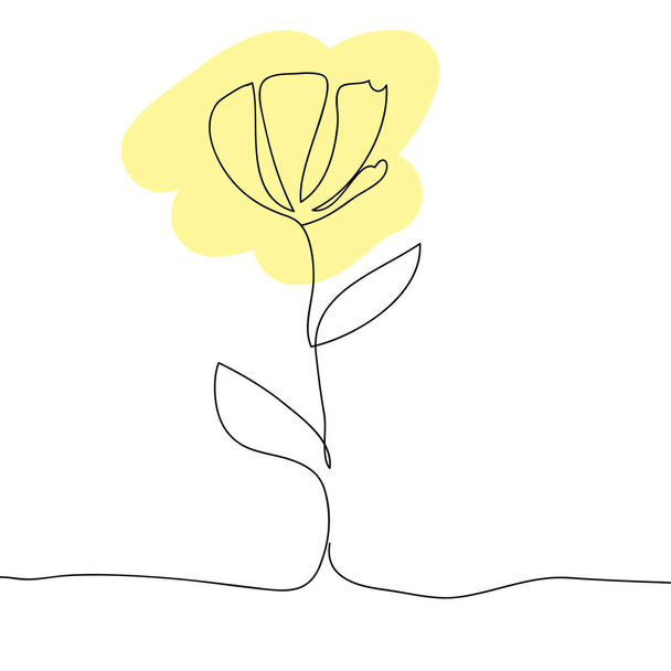 Vector line art flower. Minimalism, elegant - Vector, imagen