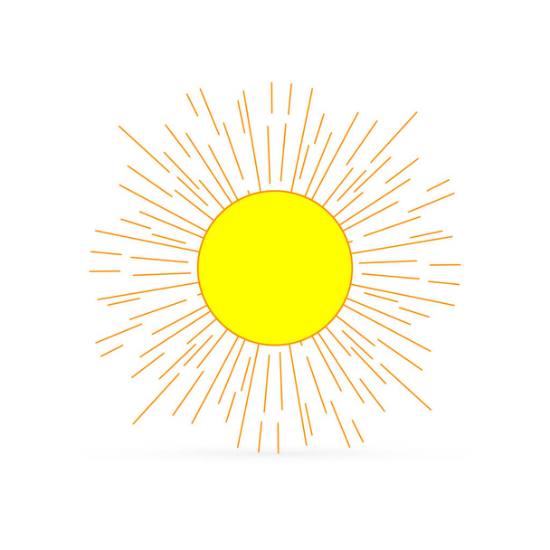 Doodle schizzo di icona del sole isolato su bianco. I bambini disegnano a mano la linea artistica. Illustrazione del vettore di contorno
. - Vettoriali, immagini