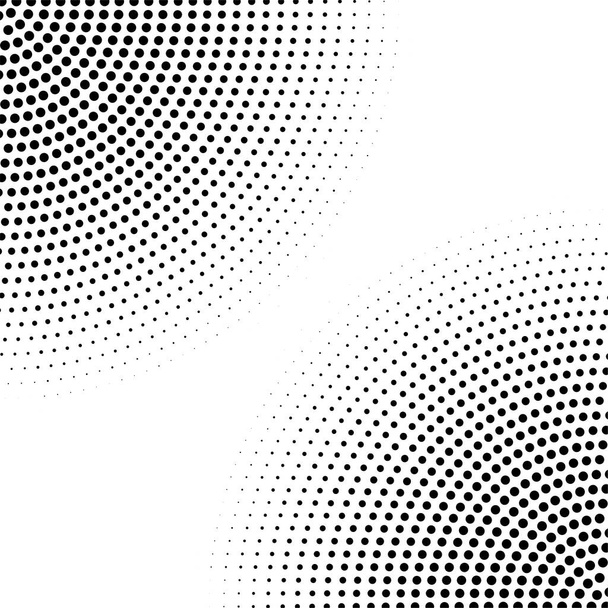 Halbkreis punktierte Ecken. Vector monochromen Tinte gepunkteten Grunge-Hintergrund - Vektor, Bild