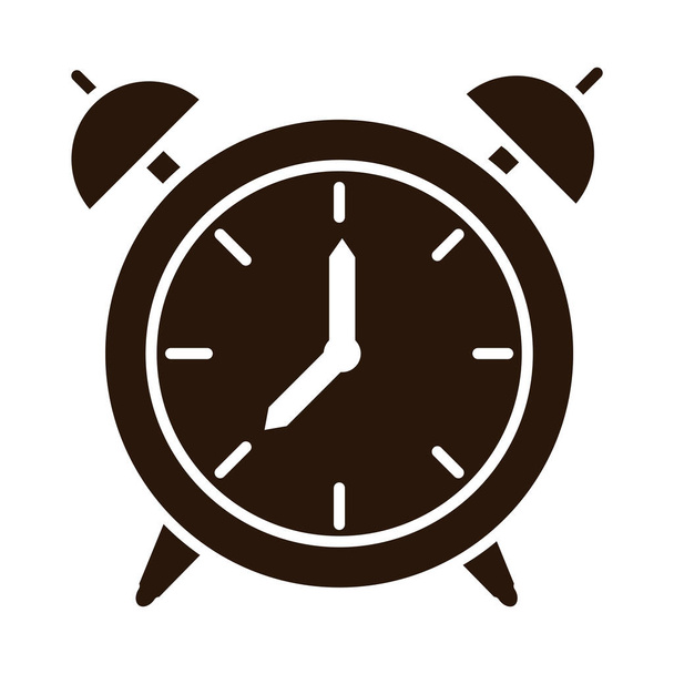 escola educação despertador relógio tempo fornecimento silhueta estilo ícone
 - Vetor, Imagem