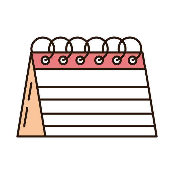 calendario de educación escolar planificación recordatorio línea de suministro e icono de estilo de relleno
 - Vector, Imagen