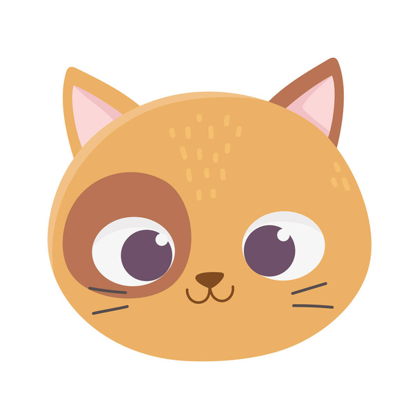cute cat face feline cartoon animal icon - Vetor, Imagem