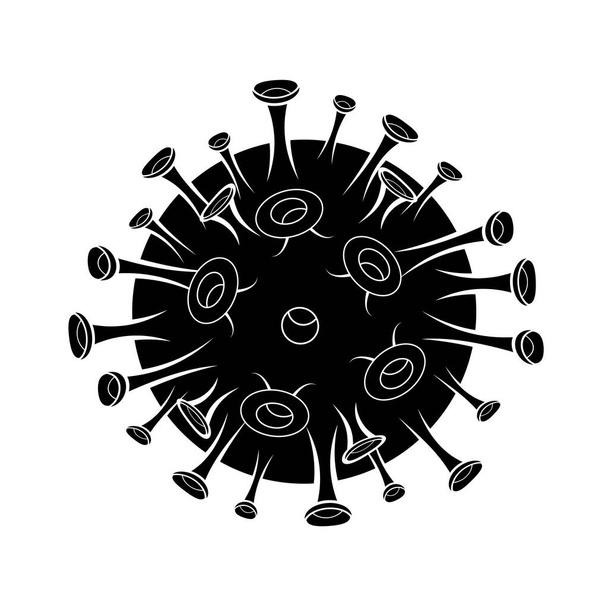 Coronavirus silhouette icon symbol design. illustration isolated on white background. Corona virus 2019-nCoV symptoms risk disease China medical health care concept Chinese healthcare WUHAN virus vector icon. - Vector, Imagen