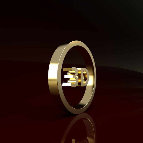 Icona di parola 3D oro isolato su sfondo marrone. Concetto minimalista. Illustrazione 3d rendering 3D
 - Foto, immagini