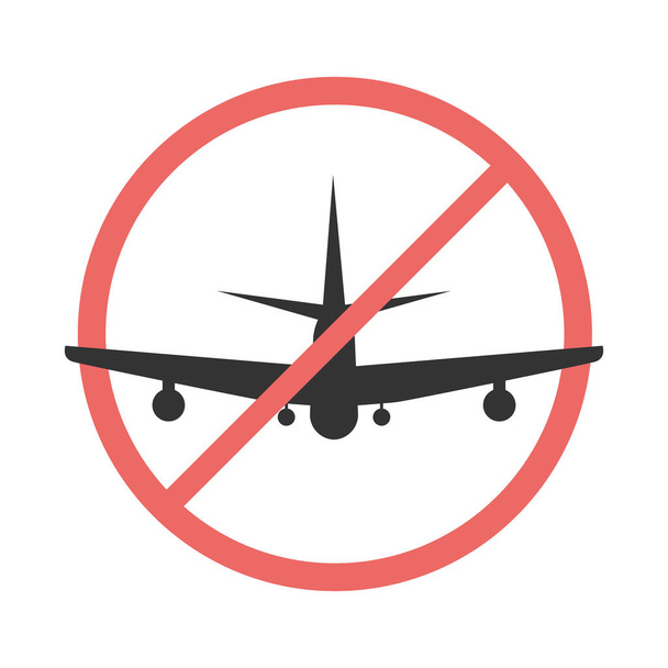 no flying on white background,prohibit sign vector. - Vektor, Bild