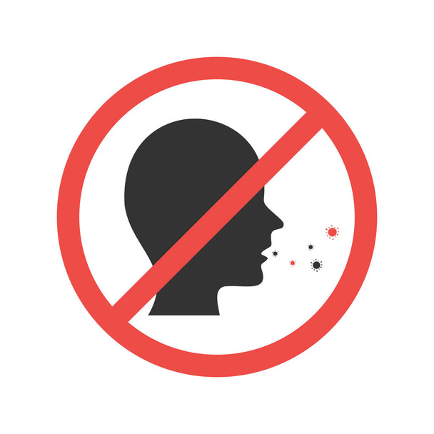 Stop virus. Quarantine vector icon. No sneeze sign is isolated on a white background. - Vector, Image