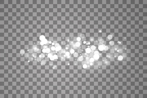 Effetto luminoso luminoso con molte particelle glitter isolate su sfondo trasparente. Nuvola stellata vettoriale con polvere. Decorazione magica di Natale - Vettoriali, immagini