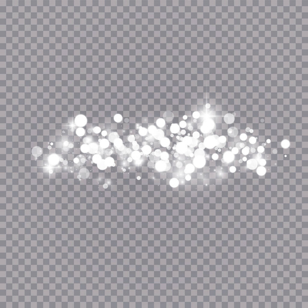 Zářící světelný efekt s mnoha třpytivými částicemi izolovanými na průhledném pozadí. Vektorový mrak s prachem. Kouzelná vánoční dekorace - Vektor, obrázek