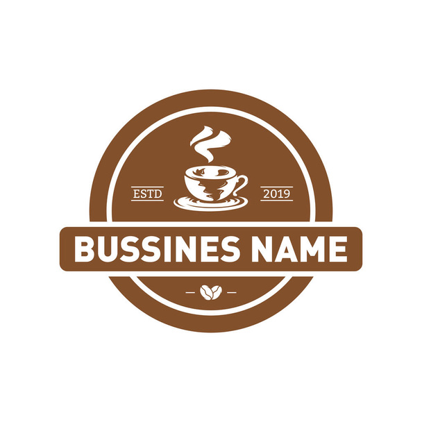 Kahve logosu tasarım vektör şablonu. Kahve etiketi, rozet, amblem. Görüntü - Vektör, Görsel