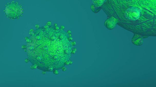 Μια απεικόνιση των κυττάρων του ιού. 3d εικονογράφηση. - Φωτογραφία, εικόνα