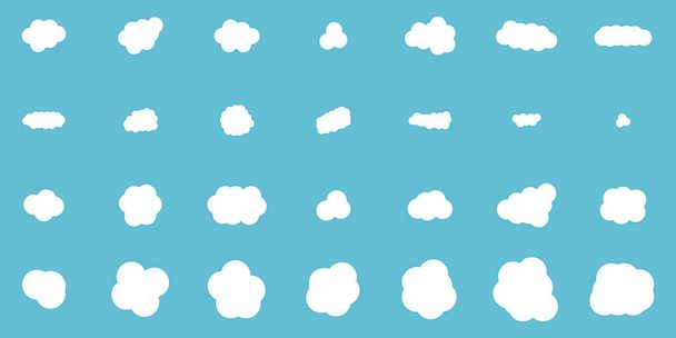 набор векторных значков с облаками различной формы
 - Вектор,изображение