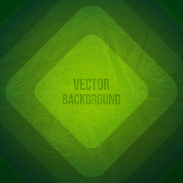 Vector Geometric Background. Grunge Background with green paper squares - Vetor, Imagem