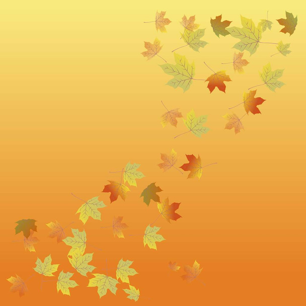 vectorillustratie, herfstachtergrond voor ontwerp, bladeren in oranje kleuren - Vector, afbeelding