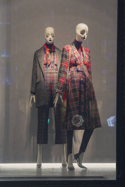 Maniquí femenino en un escaparate. Moda y ventas
 - Foto, Imagen