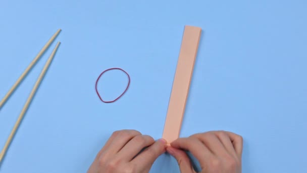 How to make DIY Beginner Chopsticks, top view - Footage, Video