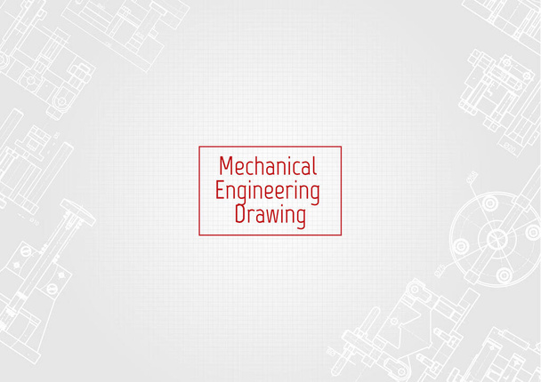 Technical drawing background . Mechanical Engineering drawing. Engine line drawing background - Vector, Image