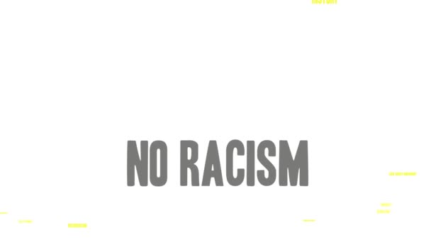 Geen racisme word cloud op een witte achtergrond. - Video