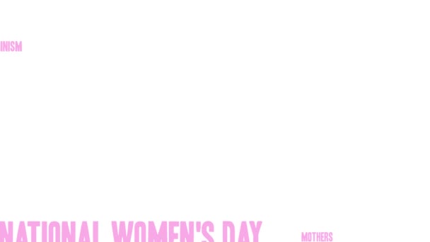 March 8 International Women\'s Day word cloud on a white background. - Felvétel, videó
