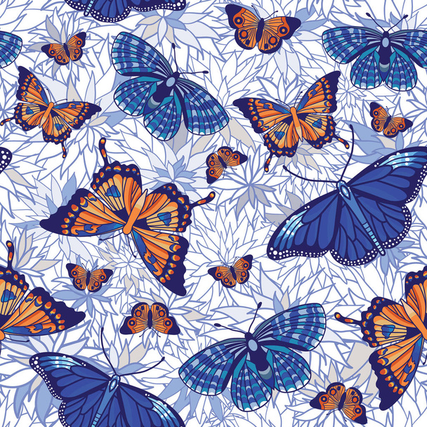 Vector seamless pattern with butterflies - Vektor, obrázek