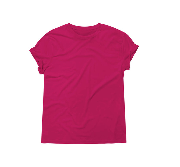 Ein elegantes T-Shirt Mock Up In Dark Sangria Color, das Ihnen hilft, Ihre Entwürfe wie ein Profi-Grafiker zu präsentieren  - Foto, Bild