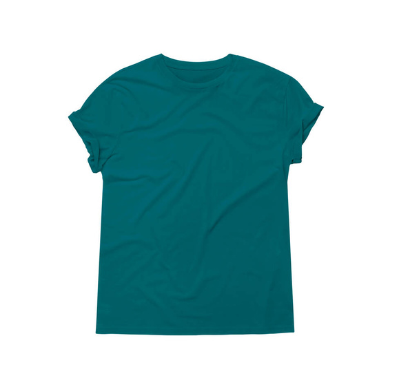 Ein elegantes T-Shirt-Mock Up In Green Eden Color, das Ihnen hilft, Ihre Entwürfe wie ein Profi-Grafiker zu präsentieren  - Foto, Bild