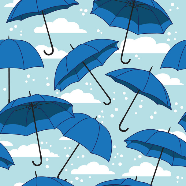 Padrão sem costura vetorial com guarda-chuvas brilhantes
 - Vetor, Imagem