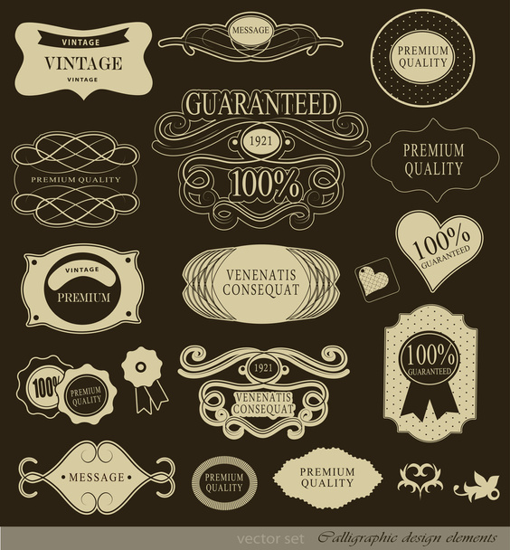 Elementos de diseño caligráfico - Vector, Imagen