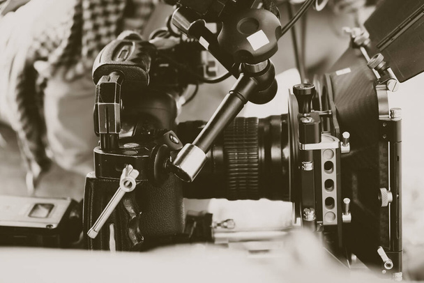 Industria cinematografica. Riprese con sfondo professionale della fotocamera - Foto, immagini